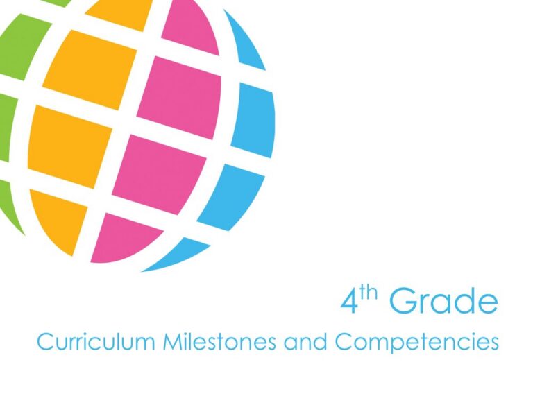 First page of the fourth grade curriculum PDF